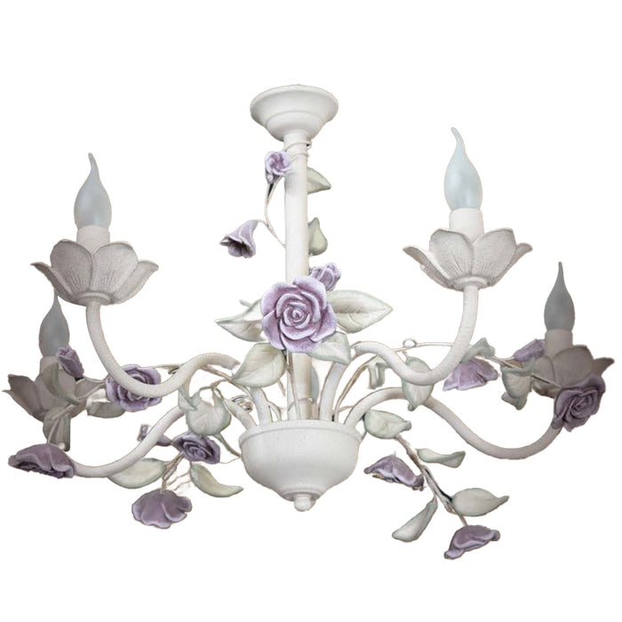 Flory  5 Chalendar with Purple Flowers   - White