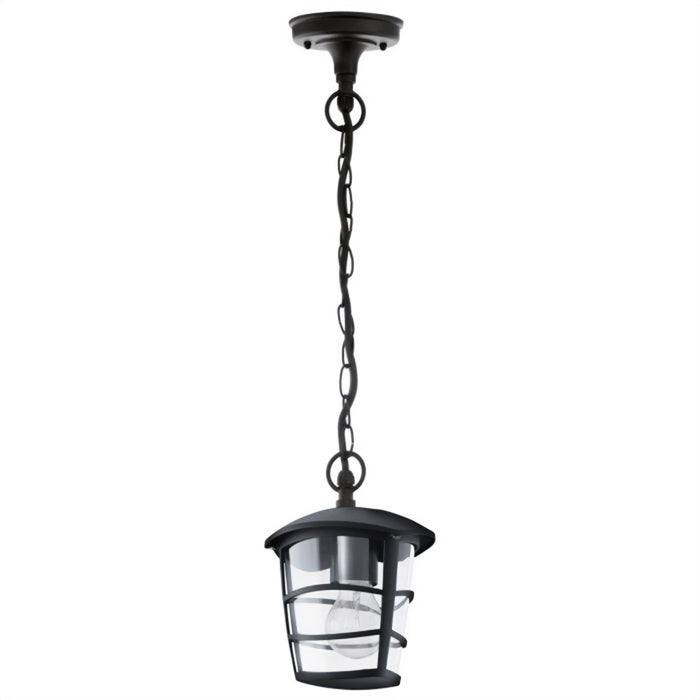 weatherproof die cast outdoor light pendant light is a traditional looking  1*E27 in Black Finish IP44