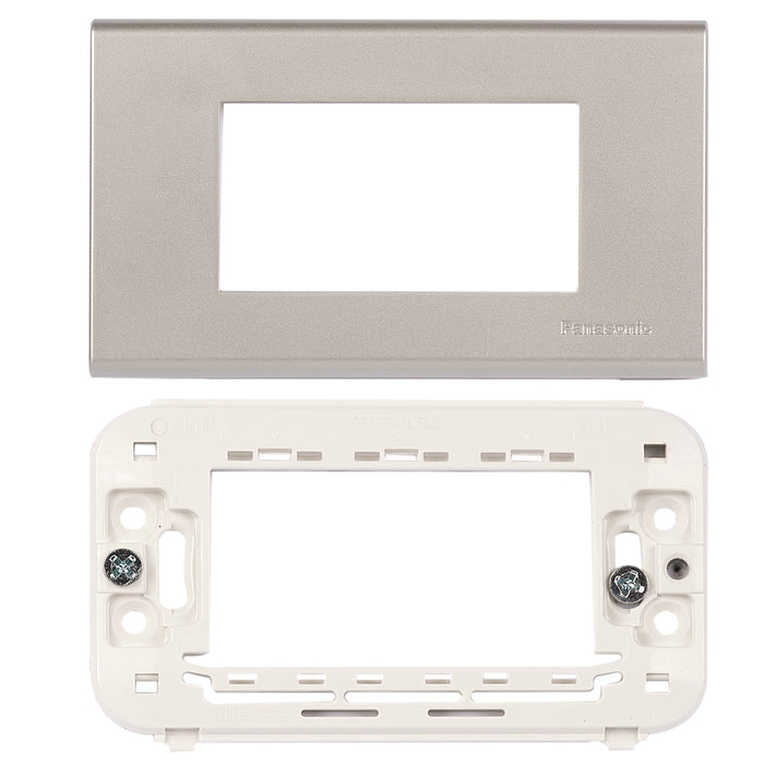 3M plate with mounting frame silver Wide Panasonic