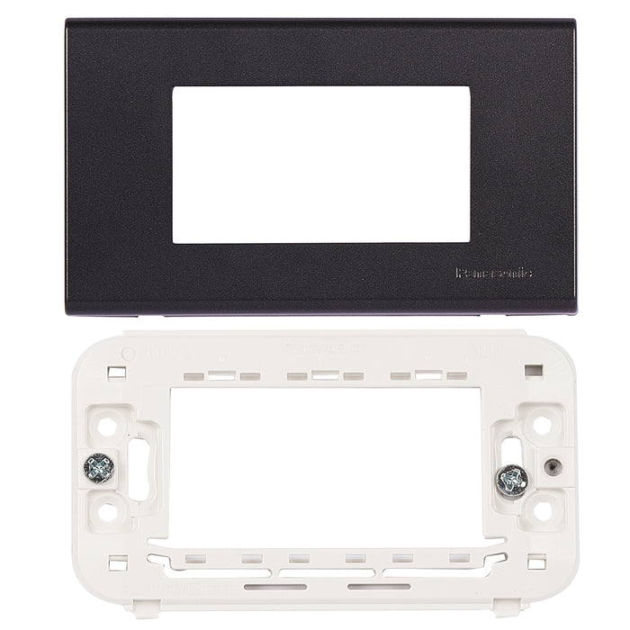 3M plate with mounting frame black Wide Panasonic