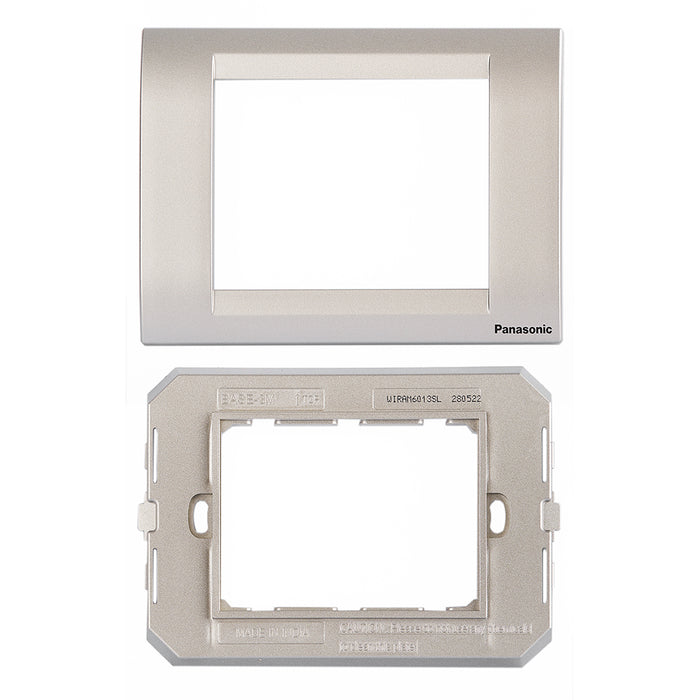3M plate with mounting frame Silver Roma Panasonic