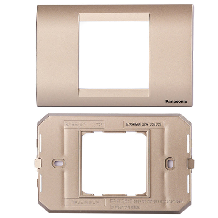 2M plate with mounting frame Champagne Roma Panasonic