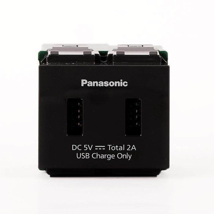 USB socket 2 port 2A, 5V Gray Wide Panasonic