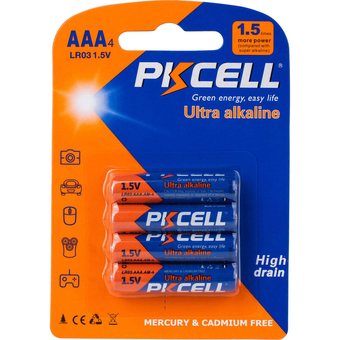 PK Cell AAA Rechargable Ni-Mh Batt.1000 MAH. Pack Of 4.