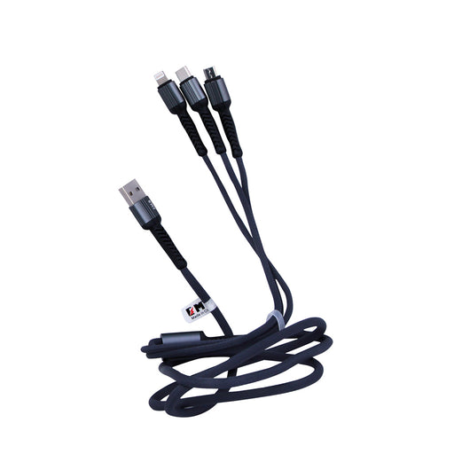 EMY 3X1 Charger Cable 3.4A. 1.2M. For Smartphones - El Sewedy Shop