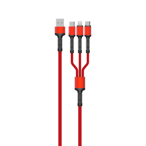 EMY 3X1 Charger Cable 3A. 1.2M. For Smartphones - El Sewedy Shop