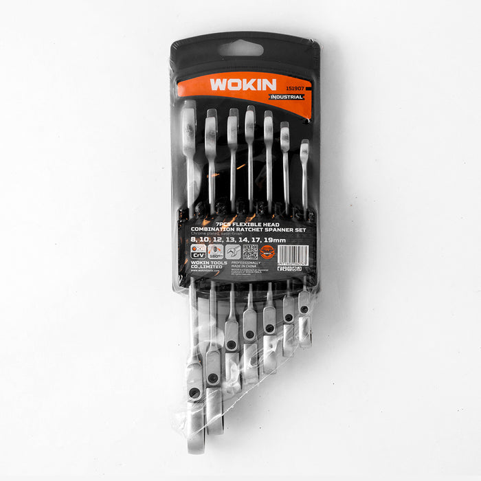 Wokin 7PCs. Flexible Compination Gear Spanner Set Industrial