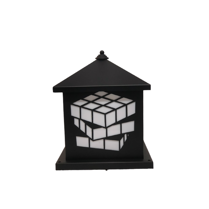 outdoor lantern wall light pramid top black IP56 30*30 1*E27