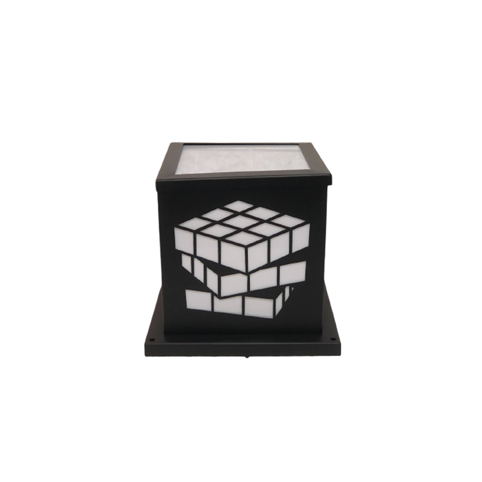 outdoor lantern wall light cubic puzzle shape  black IP56 25*25 1*E27