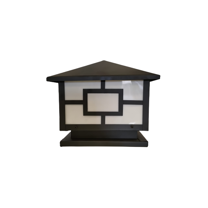 outdoor lantern wall light pramid top black IP56 25*25 1*E27