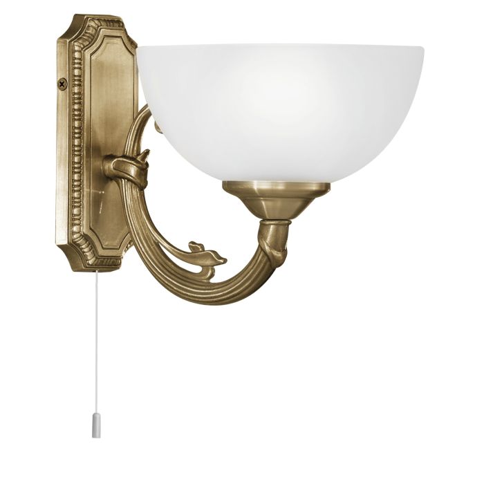 EGLO gold metal and white glass Wall light