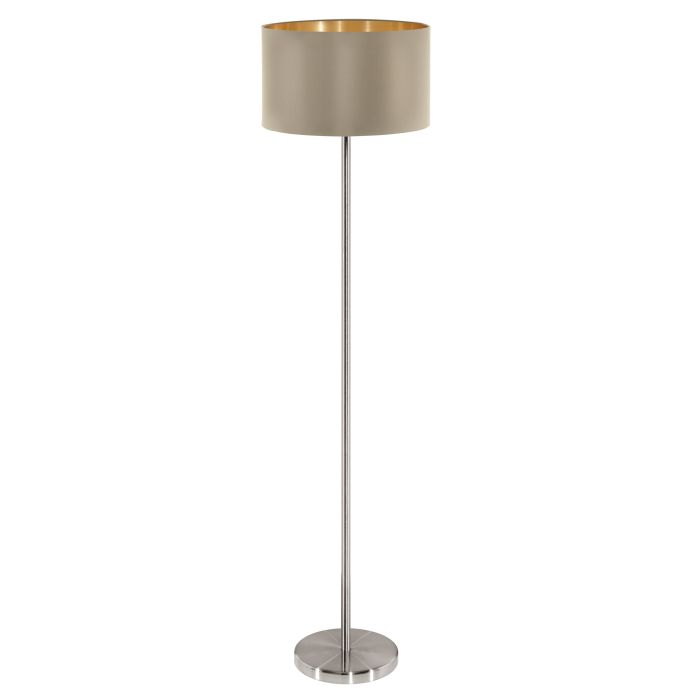 EGLO Grey steel and lampshades grey Floor Light