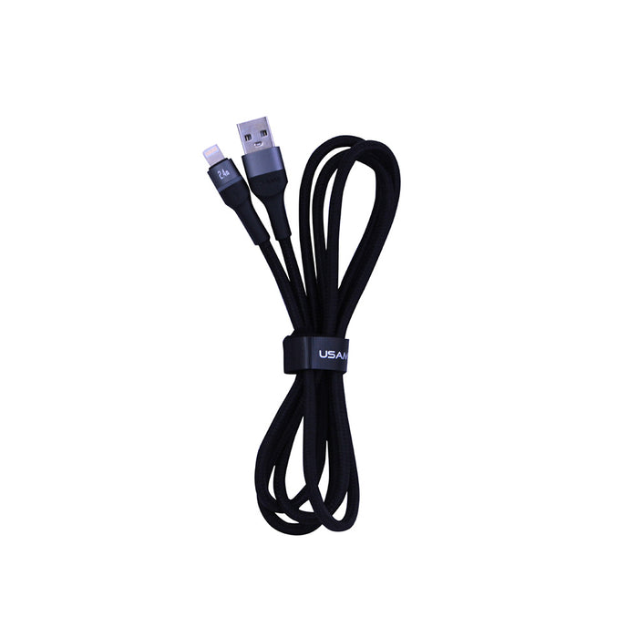USAMS U76 Lighting Ch/Data Cable Color Light 1.2M-2.4A Black