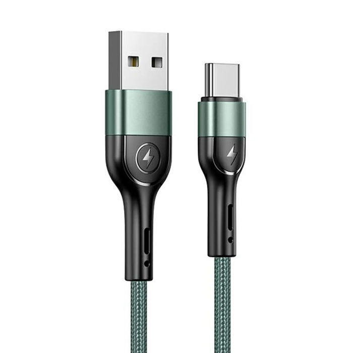 USAMS U55 Micro USB Alum Ch/Data Cable 1M. 2A. Green