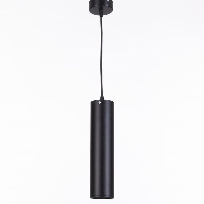single black cylinder pendant light