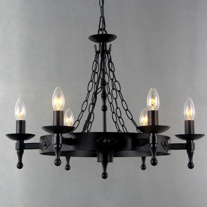 Kenier 6 Circular chandelier Light- Black