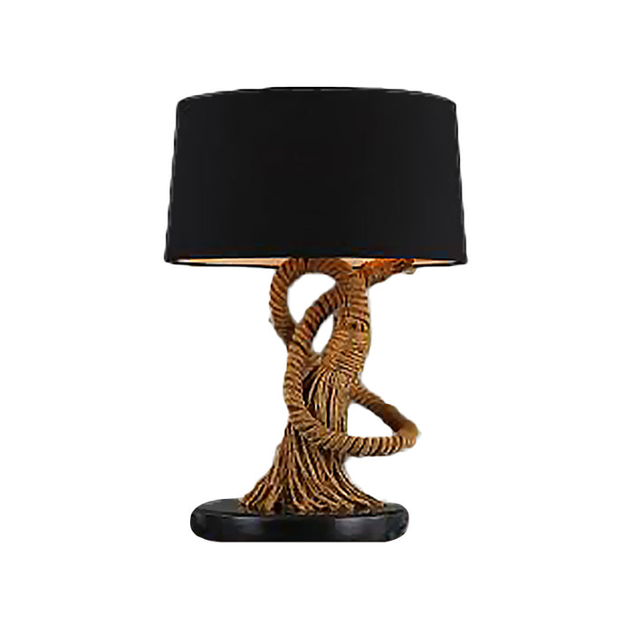 Kenier lamp with chapeau and ropes- Black