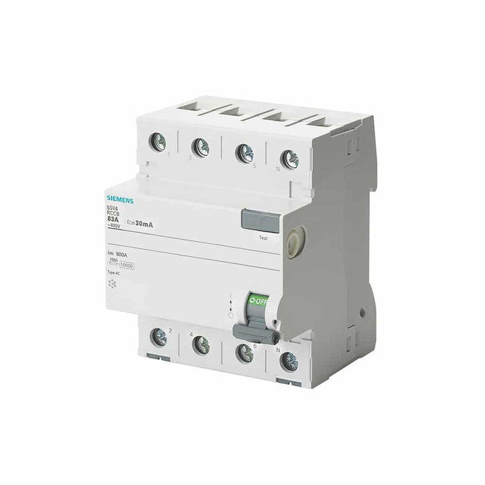Siemens Circuit Breaker RCCB-SEN.=30mA  25A-4P-6KA