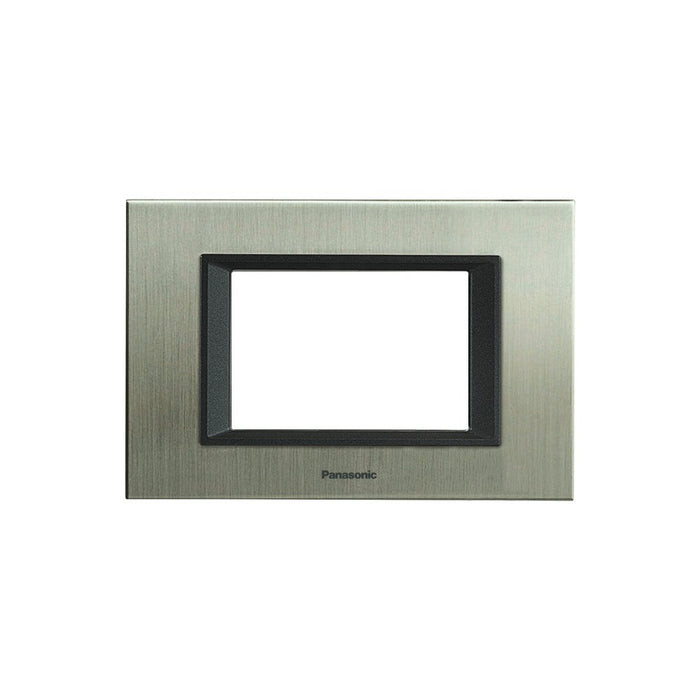 Panasonic Metal Plate 3 modules with mounting frame,  Grey - El Sewedy Shop